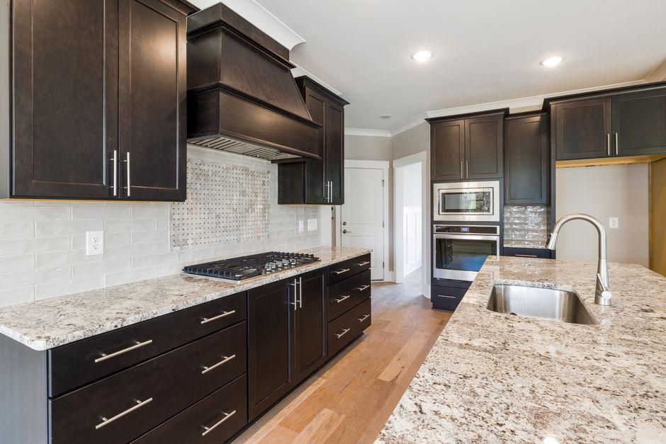 Wood cabinet doors and drawers in a clean modern home