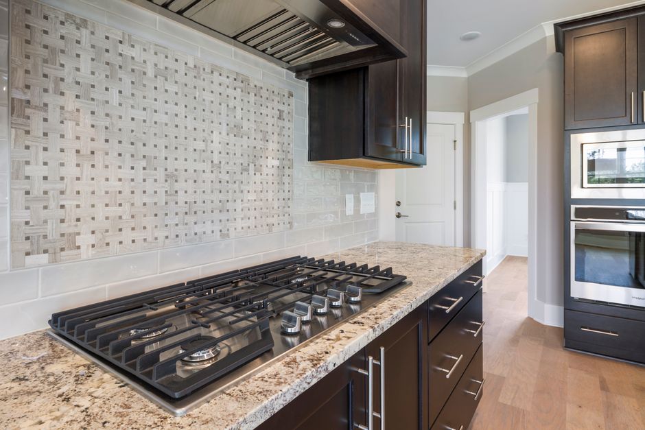 Wooden cabinets in a bright home interior